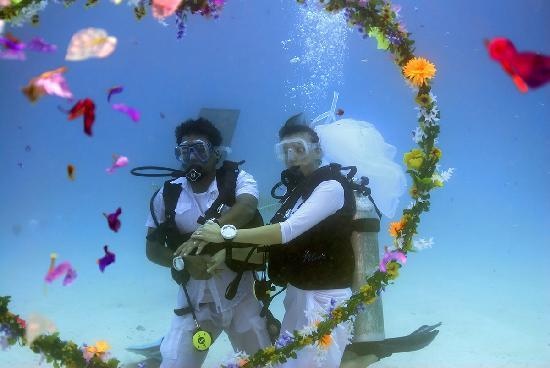 свадьба под водой