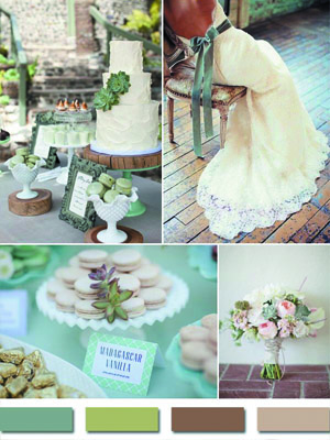 Палитра красок свадьы в стиле рустик